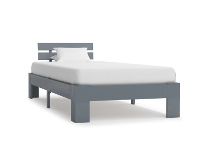 vidaXL Posteľný rám, sivý, borovicový masív 100x200 cm