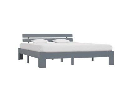 vidaXL Posteľný rám, sivý, borovicový masív 160x200 cm