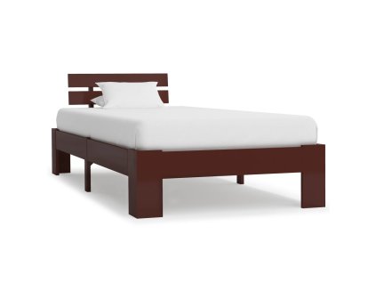 vidaXL Posteľný rám, tmavohnedý, borovicový masív 100x200 cm