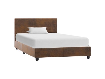 vidaXL Posteľný rám, hnedý, umelý semiš 90x200 cm