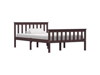 vidaXL Posteľný rám, tmavohnedý, borovicový masív 120x200 cm