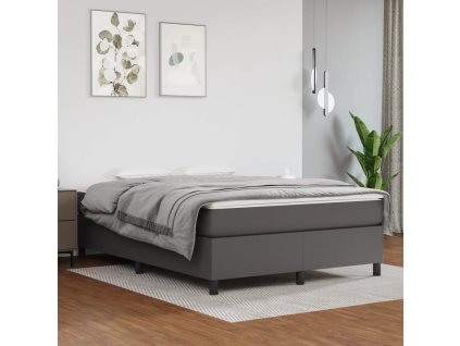 vidaXL Rám na boxspring posteľ, sivý 140x190 cm, umelá koža