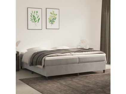 vidaXL Posteľný rám na boxspring bledosivý 200x200 cm zamat