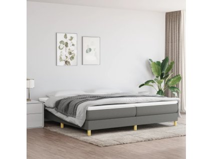 vidaXL Rám na boxspring posteľ tmavosivý 200x200 cm látka