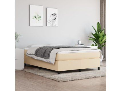 vidaXL Rám na boxspring posteľ krémový 140x200 cm látka