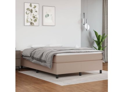 vidaXL Rám na boxspring posteľ, kapučínový 140x190 cm, umelá koža