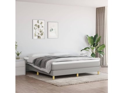 vidaXL Rám na boxspring posteľ bledosivý 160x200 cm látka