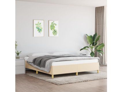 vidaXL Rám na boxspring posteľ krémový 180x200 cm látka
