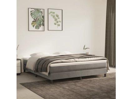 vidaXL Posteľný rám na boxspring bledosivý 180x200 cm zamat