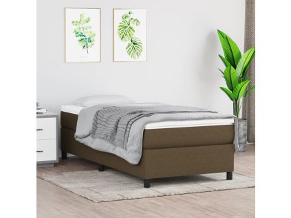 vidaXL Rám na boxspring posteľ tmavohnedý látka 140x190 cm