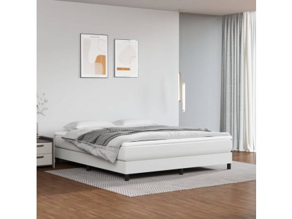 vidaXL Rám na boxspring posteľ, biely 180x200 cm, umelá koža