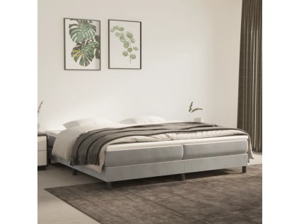 vidaXL Posteľný rám na boxspring bledosivý 200x200 cm zamat