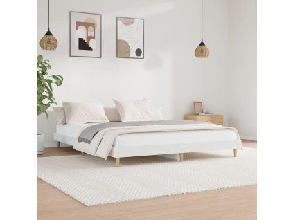 vidaXL Posteľný rám biely 200x200 cm kompozitné drevo