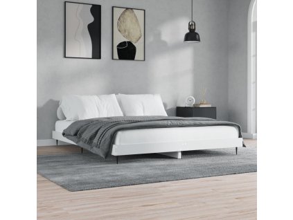 vidaXL Posteľný rám biely 200x200 cm kompozitné drevo