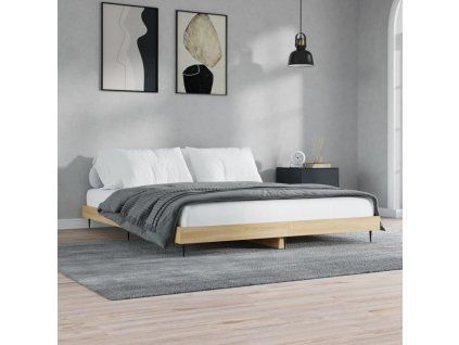 vidaXL Posteľný rám dub sonoma 200x200 cm kompozitné drevo