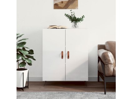 vidaXL Komoda lesklá biela 69,5x34x90 cm spracované drevo