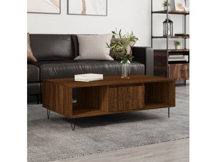 vidaXL Konferenčný stolík hnedý dub 104x60x35 cm kompozitné drevo