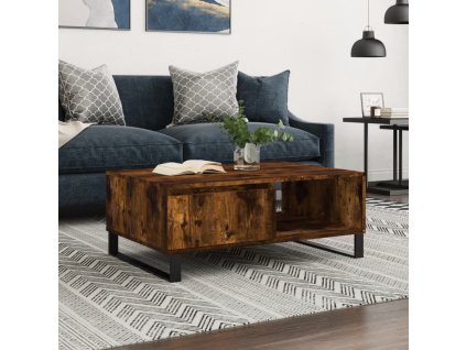 vidaXL Konferenčný stolík dymový dub 90x60x35 cm kompozitné drevo