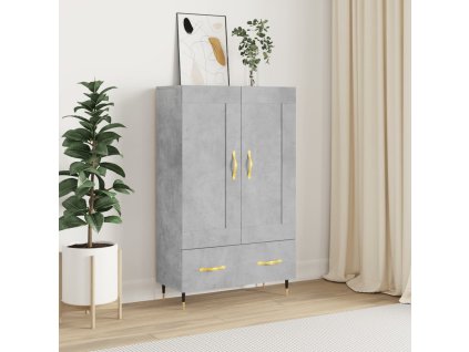 vidaXL Vysoká skrinka betónová sivá 69,5x31x115 cm kompozitné drevo