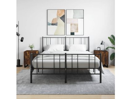 vidaXL Nočné stolíky 2 ks dymový dub 40x40x50 cm kompozitné drevo