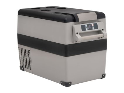 vidaXL Chladiaci box s rukoväťou čierno-sivý 55 l PP a PE