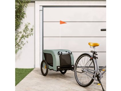 vidaXL Príves na bicykel pre psa sivo čierny látka oxford a železo