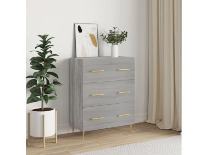 vidaXL Komoda sivý dub sonoma 69,5x34x90 cm kompozitné drevo