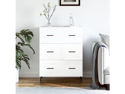 vidaXL Komoda lesklá biela 69,5x34x90 cm spracované drevo