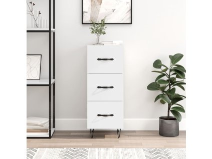 vidaXL Komoda lesklá biela 34,5x34x90 cm spracované drevo