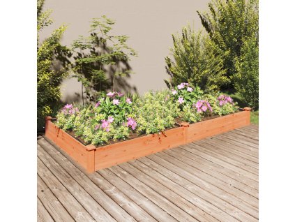 vidaXL Záhr. vyvýšený záhon s vložkou hnedý 240x120x25 cm masív. jedľa