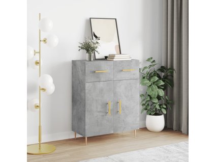 vidaXL Komoda betónovo sivá 69,5x34x90 cm kompozitné drevo