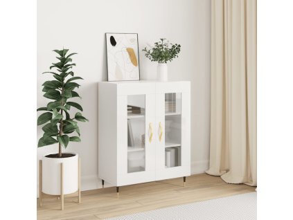 vidaXL Komoda lesklá biela 69,5x34x90 cm spracované drevo