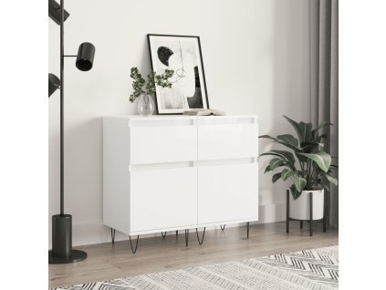 vidaXL Komody 2 ks lesklé biele 40x35x70 cm kompozitné drevo