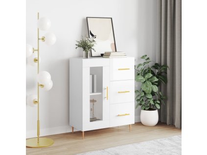 vidaXL Komoda lesklá biela 69,5x34x90 cm spracované drevo