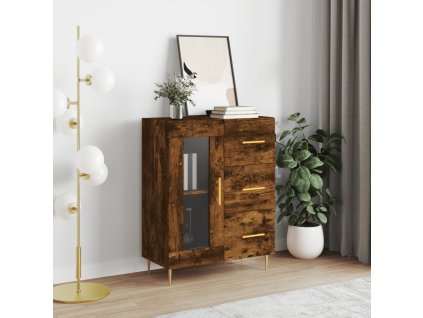 vidaXL Komoda dymový dub 69,5x34x90 cm kompozitné drevo