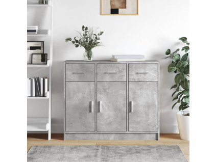 vidaXL Komoda betónovo sivá 91x28x75 cm kompozitné drevo