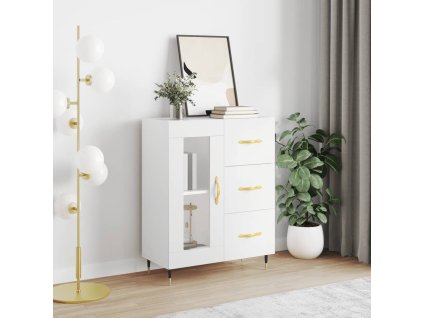 vidaXL Komoda biela 69,5x34x90 cm kompozitné drevo