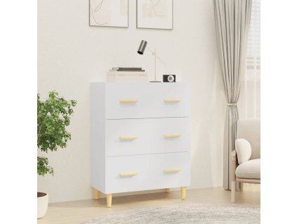 vidaXL Komoda biela 70x34x90 cm spracované drevo