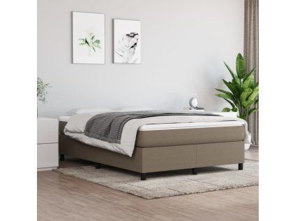 vidaXL Rám na boxspring posteľ sivohnedý 140x200 cm látka
