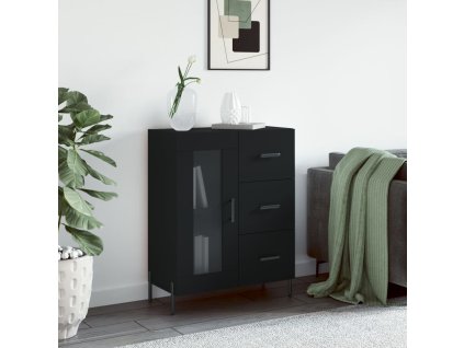 vidaXL Komoda čierna 69,5x34x90 cm kompozitné drevo