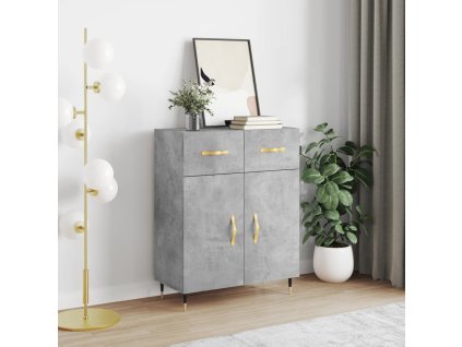 vidaXL Komoda betónovo sivá 69,5x34x90 cm kompozitné drevo