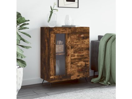vidaXL Komoda dymový dub 69,5x34x90 cm kompozitné drevo