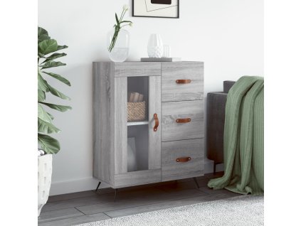 vidaXL Komoda sivý dub sonoma 69,5x34x90 cm kompozitné drevo
