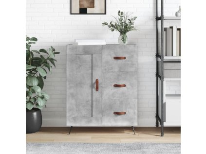 vidaXL Komoda betónovo sivá 69,5x34x90 cm kompozitné drevo