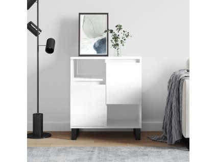 vidaXL Komoda vysoký lesk biela 60x35x70 cm spracované drevo