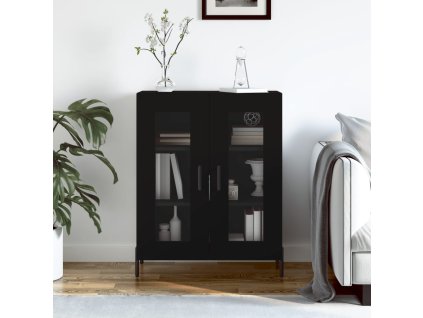 vidaXL Komoda čierna 69,5x34x90 cm kompozitné drevo