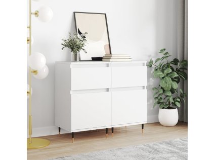 vidaXL Komody 2 ks biele 40x35x70 cm kompozitné drevo