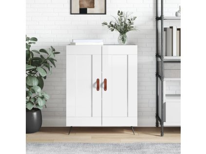 vidaXL Komoda lesklá biela 69,5x34x90 cm spracované drevo