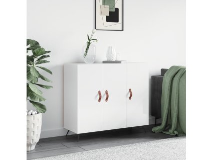 vidaXL Komoda vysoký lesk biela 90x34x80 cm kompozitné drevo