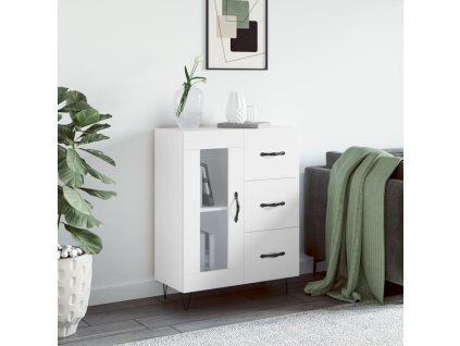 vidaXL Komoda biela 69,5x34x90 cm kompozitné drevo